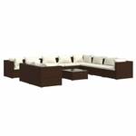 Garten-Lounge-Set 3013637-9 (11-teilig) Braun - Weiß - Metall - Polyrattan - 60 x 30 x 60 cm