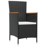 Gartenmöbel-Set Schwarz - Metall - Polyrattan - 90 x 75 x 150 cm