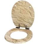 WC-Sitz mit Absenkautomatik Sand Stone Braun - Holzwerkstoff - 38 x 6 x 47 cm
