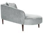 Chaise longue CHAUMONT Gris - Gris lumineux - Chêne foncé - Accoudoir monté à gauche (vu de face) - Angle à droite (vu de face)