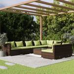 Garten-Lounge-Set (9-teilig) 3013637-2 Braun - Grün - Metall - Polyrattan - 60 x 30 x 60 cm