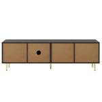 TV-Schrank Schwarzer Gold-Luxus Ⅱ Schwarz - Holzwerkstoff - Holz teilmassiv - 35 x 60 x 200 cm