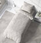 Bettw盲sche meliert 200 x 135 cm beige