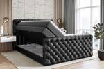 Boxspringbett BOXI8-Z KING Hochglanz Schwarz - Breite: 200 cm