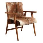 Fauteuil en peau de chèvre marron et tec Marron - Bois manufacturé - 64 x 82 x 62 cm