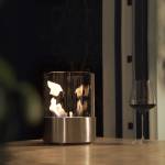 Ethanolkamin Glow Fire Emma Tischkamin Silber - Glas - Metall - 21 x 27 x 21 cm