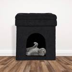 Grotte noire pour votre chat Noir - Bois manufacturé - Textile - 38 x 42 x 38 cm