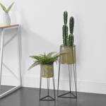 Set 2 Supports de Plantes Roosdaal Noir - Métal - 17 x 56 x 17 cm