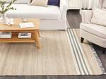 Tapis tressé MIRZA Beige - Crème - Gris - Bleu pétrole - Blanc - 160 x 160 x 230 cm