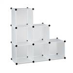 Étagère escalier 6 compartiments meuble Noir - Blanc