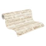 Steintapete Creme Beige Vliestapete Beige - Weiß - Kunststoff - Textil - 53 x 1005 x 1 cm