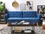 2-Sitzer Sofa BARDU Blau - Marineblau - Eiche Hell