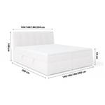 Boxspringbett Doppelbett Bett Kaspian Hellgrau - Tiefe: 200 cm