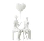 mit Herzballon Paar-Skulptur wei脽 in