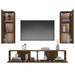 TV-Schrank 4er Set D262 Eiche Schwarzbraun Dekor