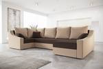 Ecksofa ONG Beige - Braun - Ecke davorstehend links