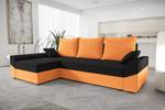 Ecksofa DENVI Schwarz - Orange - Ecke davorstehend links