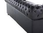 3-Sitzer Sofa CHESTERFIELD Schwarz - Braun - 195 x 70 x 75 cm