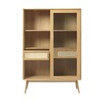 Vitrine 2 portes 2 tiroirs Marron - En partie en bois massif - 110 x 160 x 40 cm