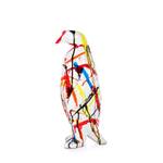 Harz-Skulptur Facettiertes Pinguin Multicolor - 15 x 35 x 15 cm