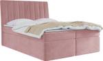 Boxspringbett mit Topper AMILA Pink - Breite: 160 cm - H3