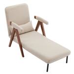 Dione Ⅱ chaise longue Beige - Métal - Bois massif - Textile - Bois/Imitation - 64 x 81 x 74 cm