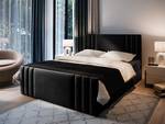 Boxspringbett KANES Schwarz - Textil - 140 x 98 x 214 cm