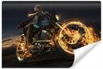 Papier Peint MOTO Chopper Feu 3D Effet 400 x 280 x 280 cm