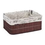 3x Paniers de rangement en bambou motifs Noir - Marron - Blanc crème