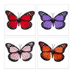 144 x Gartendeko Schmetterling Grün - Pink - Rot - Metall - Kunststoff - 12 x 30 x 7 cm