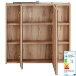 Badmöbel Set mit Becken Spiegelschrank Braun - Holzwerkstoff - 80 x 200 x 46 cm