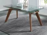 Ausziehbarer Tisch ALTAMIRA Braun - Glas - 90 x 75 x 240 cm