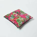 Samt-Kissenbezug mit tropischem Blumen Pink - Textil - 46 x 2 x 46 cm