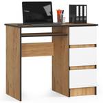 Bureau d'ordinateur A-6 droit CLP Imitation chêne marron-noir - Blanc