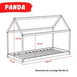 Hausbett PANDA mit Matratze Braun - Holzwerkstoff - 97 x 134 x 195 cm