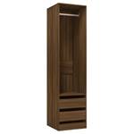 Kleiderschrank 298537-2 Braun - Holzwerkstoff - Massivholz - 50 x 200 x 50 cm