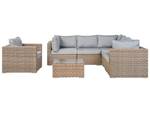 Lounge Set CONTARE 7-tlg Braun - Grau - Hellgrau