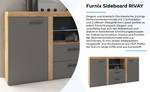 Sideboard RIVAY mit LED Graphit - Grafit Dekor - Eiche Dunkel - Eiche Dunkel Dekor