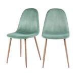 Chaise Fredrik (Lot de 2) Vert - Textile - 46 x 84 x 53 cm