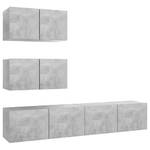 TV-Schrank 4er Set D898 Grau - Holzwerkstoff - 30 x 30 x 60 cm