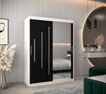 Armoire à portes coulissantes york 2 Noir - Blanc - Largeur : 150 cm - 2 porte