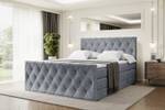 Boxspringbett AMAY KING Hellgrau - Breite: 180 cm