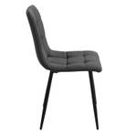 Lot de 2 chaises velours - LOUISE Anthracite