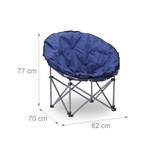 2 x Campingstuhl Moonchair für 120 kg Schwarz - Blau - Silber - Metall - Textil - 82 x 77 x 70 cm