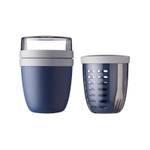 Lunchpot mit Fruitpot Ellipse 2er Set Schwarz - Blau