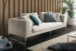 Sofa ARIAN Cord Metallkufe chrom Cremeweiß - Breite: 210 cm