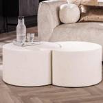 Couch- & Beistelltisch Elin Weiß - Metall - Stein - 60 x 35 x 60 cm