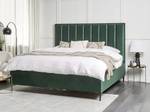 Lit double SEZANNE Noir - Vert foncé - Vert - Largeur : 190 cm