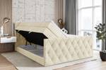 Boxspringbett AMAY KING Ecru - Breite: 160 cm