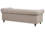 Canapé 3 places CHESTERFIELD Beige - Chêne foncé - Taupe - 202 x 70 x 75 cm